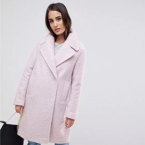 ASOS DESIGN oversized textured teddy pea coat